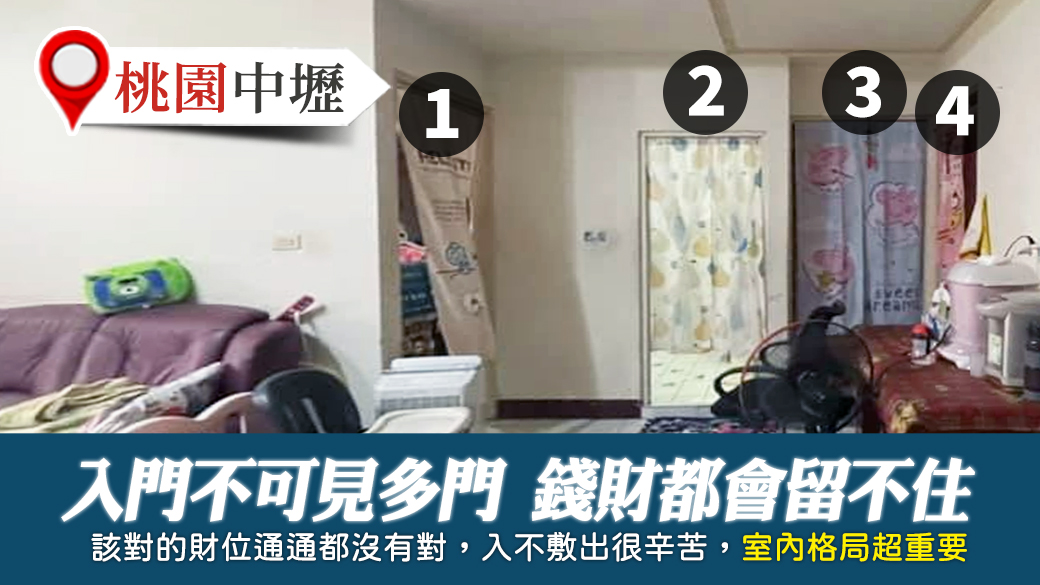 桃園中壢-入門不可見多門會入不敷出錢財都會留不住---張定瑋老師風水勘嶼