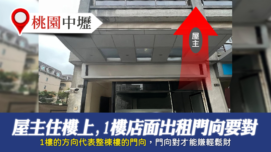 桃園中壢-屋主住樓上一樓店面出租那門向一定要對---張定瑋老師風水勘嶼